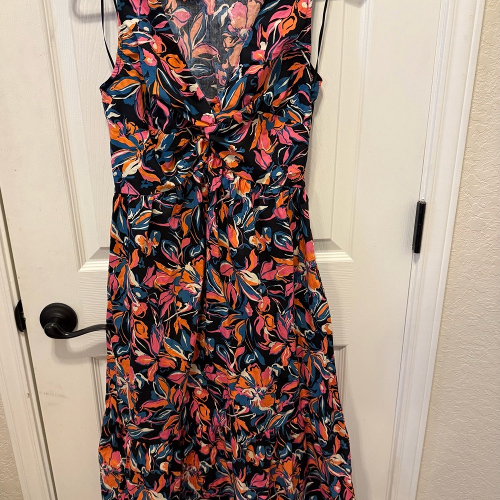 French Connection Vibrant Floral Maxi Dress - Pink and Orange
